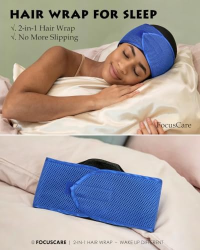 FocusCare 2-in-1 Anti-Slip Hair Wrap for Sleep – Mesh Durag Cap for Pixie Cut Short Hair, Adjustable Hook and Loop Closure - Image 3