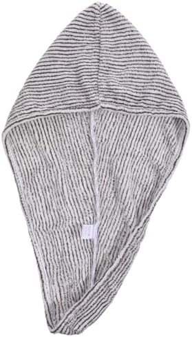 Hair Towel Wrap Microfiber Hair Towel Wrap Black & White Striped by Unknown