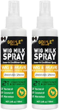 2PCS Wig Milk Spray for Synthetic Hair, Leave-In Conditioner Wig Detangler Spray for Human Wigs, Conditioner ＆ Detangler 2 in 1 Moisturizer, Hydrates & Replenishes Synthetic Hair Wigs Easy Combing by Goiple