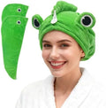 2-Pack Frog Hair Turbans, Super Absorbent Microfiber Hair Towels for Long Hair, Quick Dry, Cute Animal Design, Gift for Women Girlfriend Bestie by Unknown