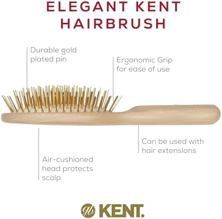 Kent ZZ Gold Plated Pin Rubber Cushion Detangler Brush for Detangling and Smoothing, Limited Edition Oval Paddle Hair Brush for Medium to Long Hair - Image 5