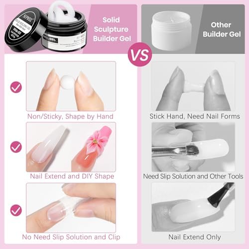 3D Nail Gel Sculpting Gel 4 Colors 3d Gel Nail Art Non Stick Hand Solid Builder Gels Home Manicure, Nail Salon, Nail Charms, Solid, Extension, Carving, Molding Hard Gels - Image 4