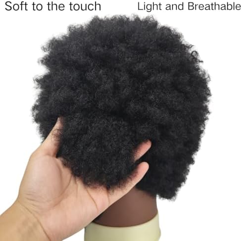 Afro Curly Male Mannequin Head for Barber Practice Textured Human Hair - Image 5