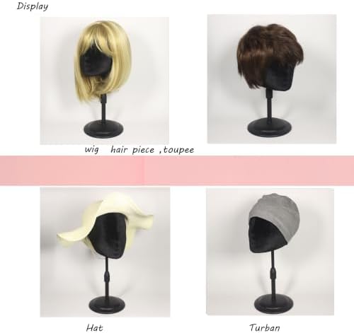 17inchs velvet Styrofoam Mannequin Head (1 Pack) - White Foam Wig Stand for Wigs, Hats, Masks, Hairpieces, Arts, Crafts, DIY Projects, Salon Display, and Travel Use (Normal face) - Image 4