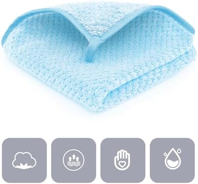 MaopaoBeauty 6 Pack Washcloth Set - Quick Drying & Absorbent Microfiber Gym Towels 13x13 inches - Lightweight & Thin Yoga Towels - Multi-Purpose Camping Towels for SPA, Hotel & Bathroom, Light Blue - Image 2