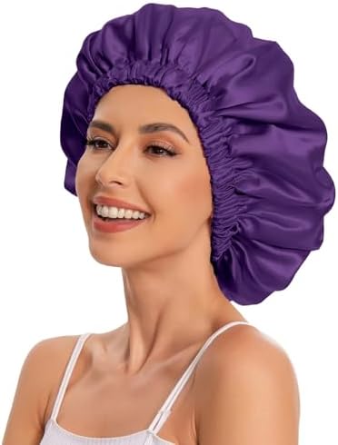 Edoneery Satin Bonnet for Sleeping Women, Double Layer Curly Hair Cap - Image 4