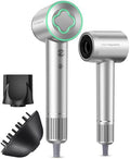 Cosy Companions High-Speed Ionic Hair Dryer, 150000 RPM Brushless Motor for 2-5Min Fast Drying, Low Noise Blow Dryer Reduces Frizz & Heat Damage, Lightweight Hair Dryer with Diffuser & Nozzle, Silvery by CosyCompanions