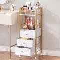 HapiRm Rolling Makeup Cart Organizer - Floor Skincare Make Up Storage with 3 Non-Woven Fabric Drawers, Vanity Organizer Cosmetic Display Cases Holder for Skin Care Perfume Nail Polish Brush Hair Tool by HapiRm