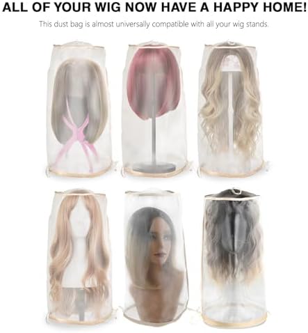 5PCS Wig Storage Bags for Multiple Wigs Covers to Keep Wig Fresh, Holder Stand Dust Cover with Drawstring, Hair Salon Accessories Supplies & Kit for Salon Home Use - Image 2