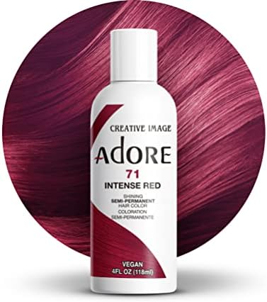 Adore Semi Permanent Hair Color, 071 Intense Red, 4 Fl Oz by Adore