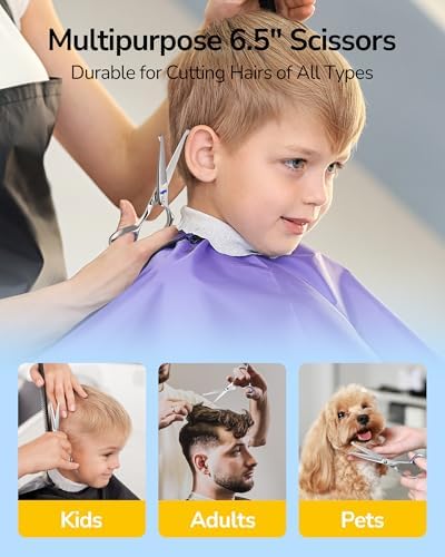 ULG Kids Hair Cutting Scissors, 6.5" Round‑Tip Safety for Toddlers & Adults - Image 5