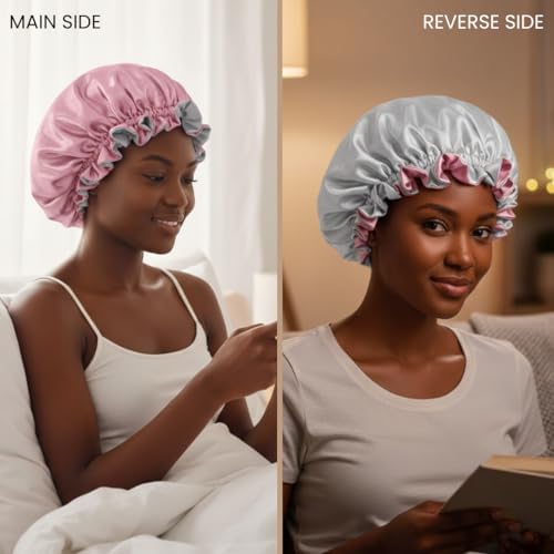 Silk Satin Hair Bonnet for Sleeping Reversible - Image 2