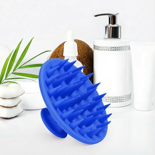 Meartchy Silicone Scalp Massager Shampoo Brush, Scalp Brush for Hair Growth & Dandruff Removal, Hair Scrubber Scalp Stimulator Exfoliator Brush with Soft Bristles for Wet Dry Scalp Care (Ocean Blue) - Image 5