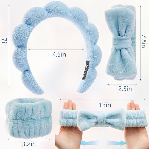 Ztomine Headbands for Women - Spa Headband and Wristband Set - Headband for Washing Face,Facial Mask,Makeup and Skin Care,Gifts for Women and Teen Girl Gifts Trendy Stuff - Image 2
