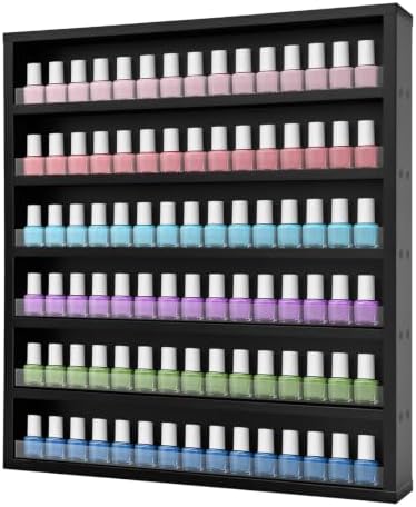 Nail Polish Organizer，6-Tier Storage Rack Holds 120 Bottles by ABTSalon