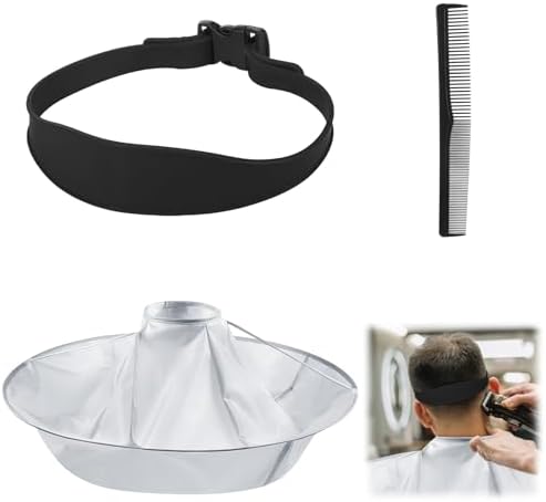 Fade Haircut Guide for Men, Self Haircut Kit for Men, Include Hair Cutting Guide & Cape Umbrella & Comb, Neckline Shaving Templat, DIY Hair Cutting Accessories Tools for Home (Black) by Unknown