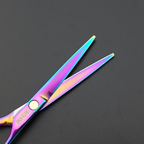 6.0 Inches Professional hair cutting thinning scissors set with razor (Rainbow) - Image 6