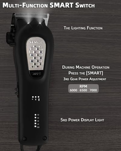 TCMKY Hair Clippers for Men Cordless&Corded Barber Clippers for Hair Cutting & Grooming Professional Hair Trimmer for Men Rechargeable Hair Trimmer Kit for Household(Black) - Image 2