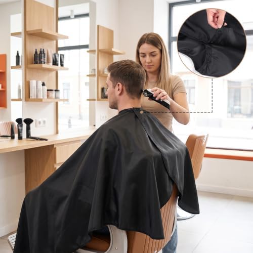 5 Pcs Black Hair Salon Capes,55 X 47 Inches Waterproof Salon Barber Cape - Image 6