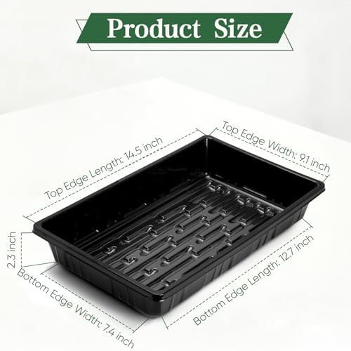 Sckee Upgraded 20 Pack Plant Growing Trays Seed Starting Tray Microgreens Growing Trays Seedling Plant Germination Starter Tray Transplant Fodder Flats, No Holes, No Leakage, Reusable (1015) - Image 6