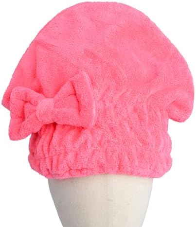 HOPESHINE Microfiber Hair Towel Cap for Women Wet Short or Long Curly Hair Super Absorbent Quick Dry Turbans Anti Frizz Great Gift for Women and Girls (Rose red, 1) - Image 2
