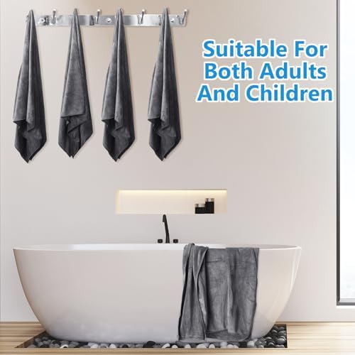 SmoothNovelty 16 Pack Microfiber Bath Towels Bulk, Simple, Dark Gray - Image 5