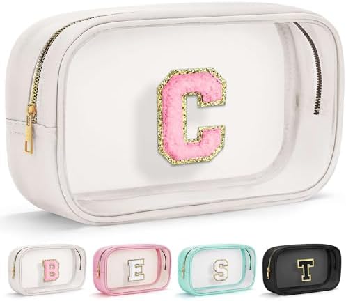 YOOLIFE Travel Clear Makeup Bag, Waterproof Toiletry Bags for Women, Cosmetic Bag, Preppy Stuff, Birthday Gifts for Women, Personalized White Mother Girlfriend Wife Gifts by YOOLIFE