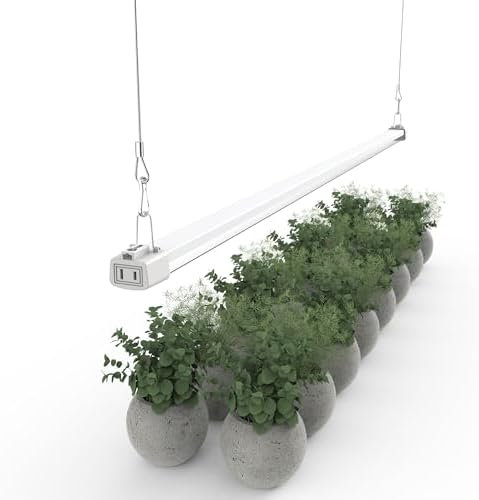 LED Grow Light 4FT Full Spectrum Compact Linkable Lighting Fixture for Indoor Greenhouse Year Round Plant Seedlings, Essential Grow Slim Hanging Suspended Strip by BoostGro