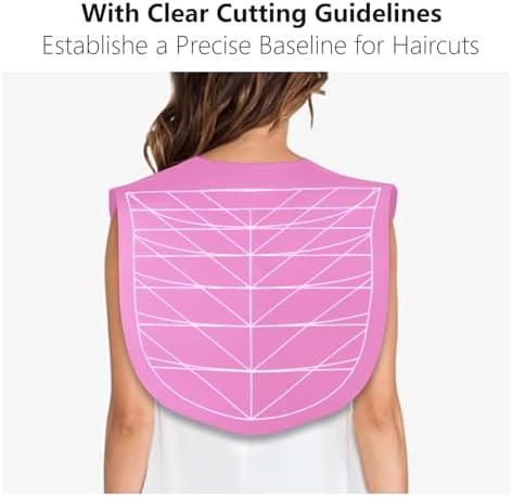 Waterproof Silicone Hair Cutting Guide Collar with Guidelines, Pink - Image 4