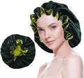 Silk Bonnet for Sleeping Satin Bonnets Double Layer Reversible Hair Cap Bonnet for Women Long Curly Braid Hair (Bistro Green) by BeutyMe
