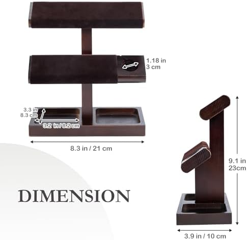 ProCase Wood Watch Display Stand Holder for Men, Wristwatch Tower with T-Bar Design, Hanging Watch Rack, Wooden Wrist Watch Tree - Image 5