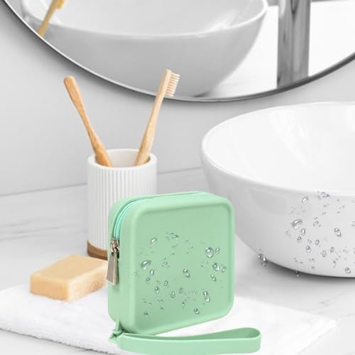 Silicone Mini Makeup Bag Pouch for Purse, Small Cosmetic Travel Bag Zipper Pouch Waterproof Cute Coin Purse Portable Makeup Storage Bag Travel Toiletry Organizers Bag for Women Girls - Image 5