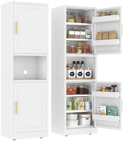 67" Freestanding Metal Pantry Cabinet, Tall Kitchen Food Storage Cupboard by pozdeg