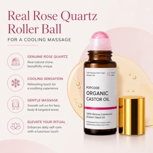 Boar Bristle Round Brush with Rose Quartz Castor Oil Roller Ball Set - Image 5