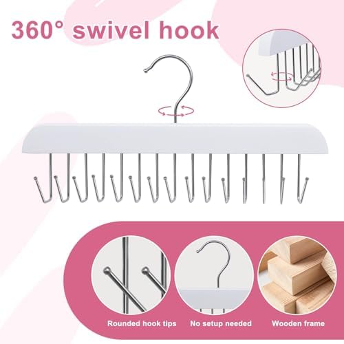 SCUNDA White Hair Extension Holder for Styling, Washing, Drying. Braiding Hair Rack for Weft, Clip in, Tape in and Halo Extensions. 2 Packs Hair Extension Hanger for Closet. - Image 2