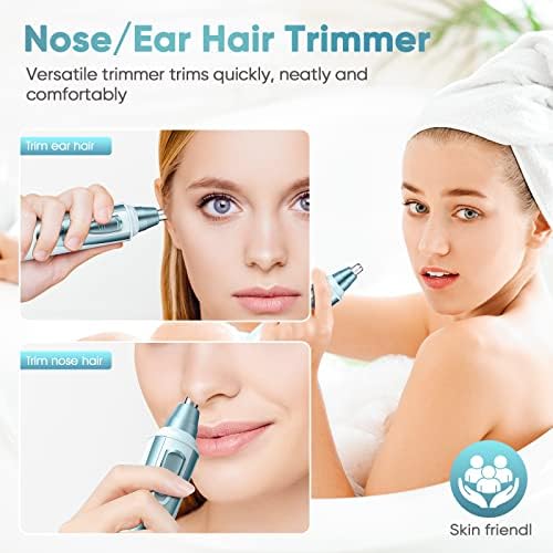 Ear and Nose Hair Trimmer Clipper - 2026 Professional Painless Eyebrow & Facial Hair Trimmer for Men Women, Battery-Operated Trimmer with IPX7 Waterproof, Dual Edge Blades for Easy Cleansing Blue - Image 2