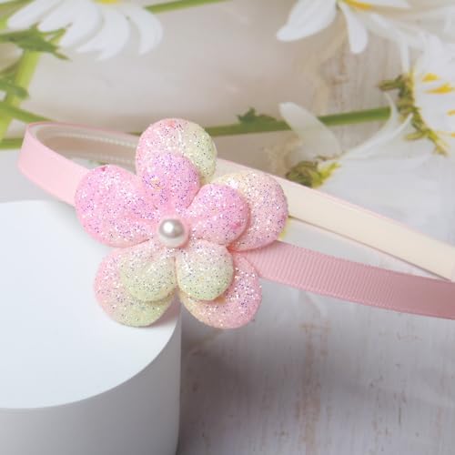 Pink Headbands for Girls Non Slip Floral Bow Headband Set 6 Pcs - Image 7