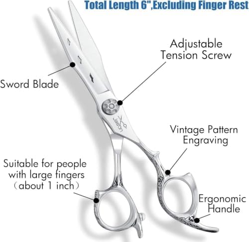 JASON Hair Cutting Scissors Shears - 6" Professional Barber Trimming - Image 4
