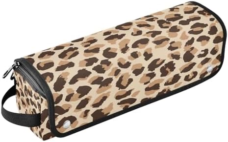 Hair Tools Travel Bag with Heat Resistant Mat 2-in-1 Hot Tools Travel Bag Organizer Flat Curling Iron Travel Case for Straightener Leopard Print Brown by WelcometoElliTarr