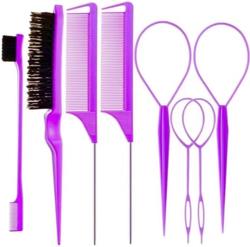 ZVOREI 8PS Comb Hair Brushes Set, Purple by Unknown