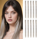 10 Pcs Colored Clip in Hair Extensions 22 Inch Silver Mix Gray by Sala
