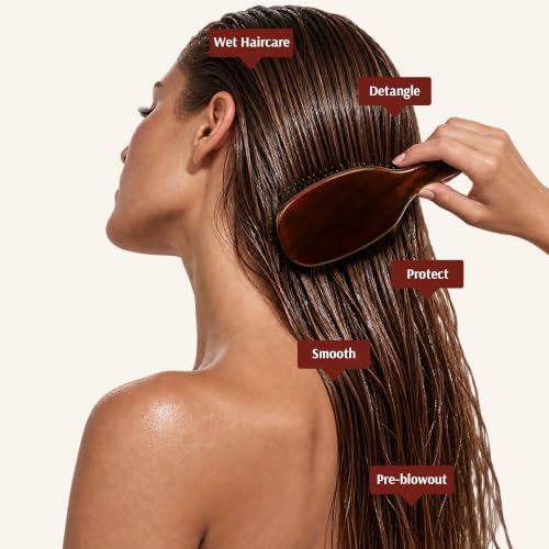 VOCOSTE Boar Bristle Hair Brush, Detangling & Shine Paddle Brush Gift Set - Image 6