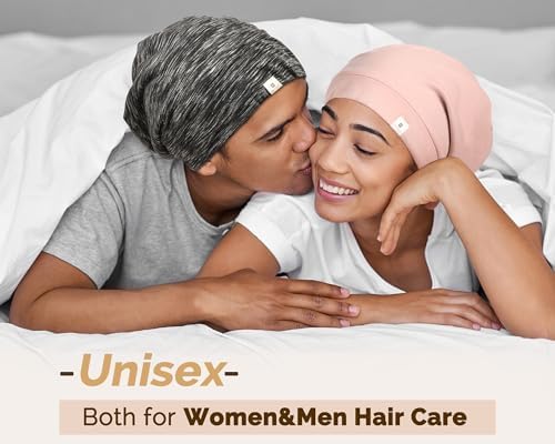 YANIBEST Slouchy Beanie Hat Satin Lined Sleep Cap Chemo Headwear Caps Black - Image 5