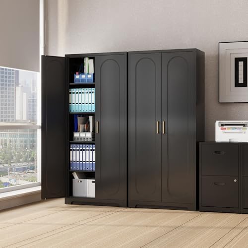 Steeloong 71"Metal Pantry Storage Cabinet with Doors & 4 Adjustable Shelves - Image 2