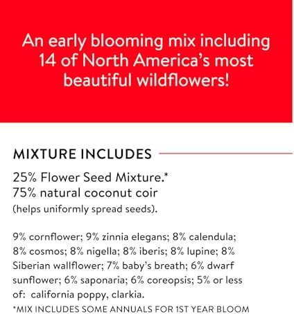 Burpee Fast Blooming 25,000 Non-GMO Planting, 1 Bag Easy Grow Wildflower Seed Mix Contains 14 Flower Varieties for Home Garden - Image 6