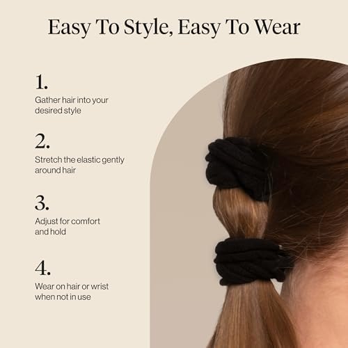 Kitsch Petal Hair Ties No Damage - Black, 10pcs - Image 6
