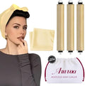 Heatless Hair Curler Heatless Curls Overnight Heatless Blowout with Luxury Cloth Bag Silk Scarf, Curling Rod Headband to Sleep in No Heat Curling with (Gold, 3Rods) by Unknown