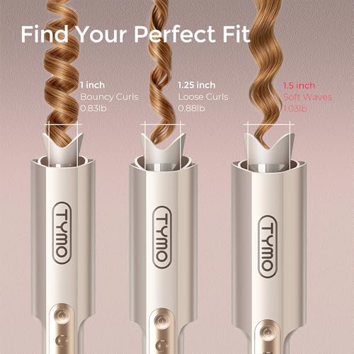 TYMO CurlPro Plus Automatic Rotating Curling Iron - Upgraded Long Barrel Curling Wand for Long Hair & Loose Waves, Ceramic Hair Curler for Women, Anti-Scald, 600M Ionic, Dual Voltage, Gold, 1 1/2 Inch - Image 4