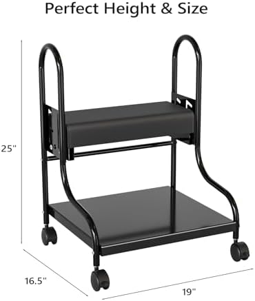 OmySalon Pedicure Cart Foot Bath Trolley, Adjustable Height Salon Trolley with PU Cushion, Portable Nail Esthetician Cart for Manicure & Foot Massage, Beauty Spa Supplies with Locking Wheels (Black) - Image 4
