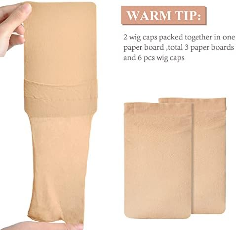 MORGLES Stretchy Nylon Wig Caps 6 Pack, Closed End Stocking Caps for Women - Image 2